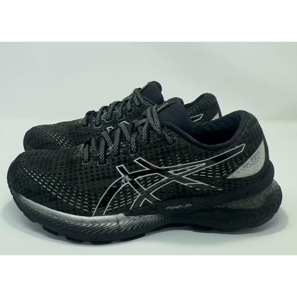 ASICS Gel Nimbus 25‎ Womens 8 Black White Running Shoes Sneakers 1012B232
